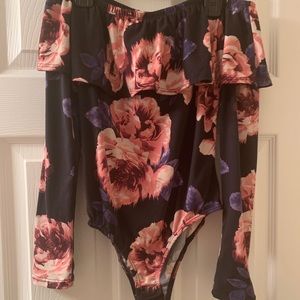 Beware floral body suit